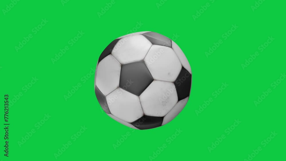 Soccer ball isolated on greenscreen looping 4K Soccer ball isolated on greenscreen looping 4K