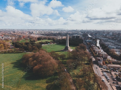 Wellington Monument in Dublin, Ireland by Drone photo