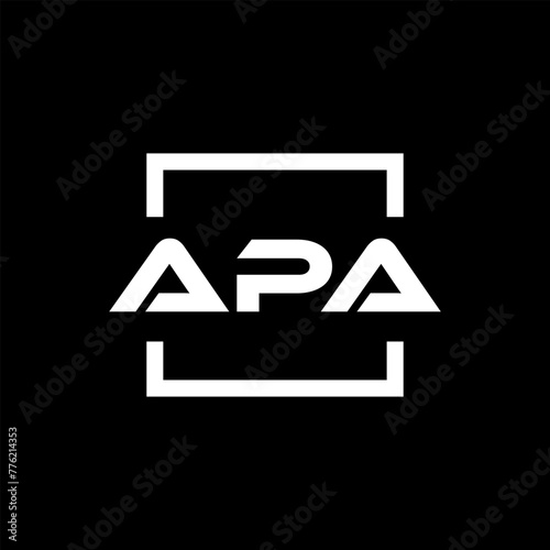 Initial letter APA logo design. APA logo design inside square. photo