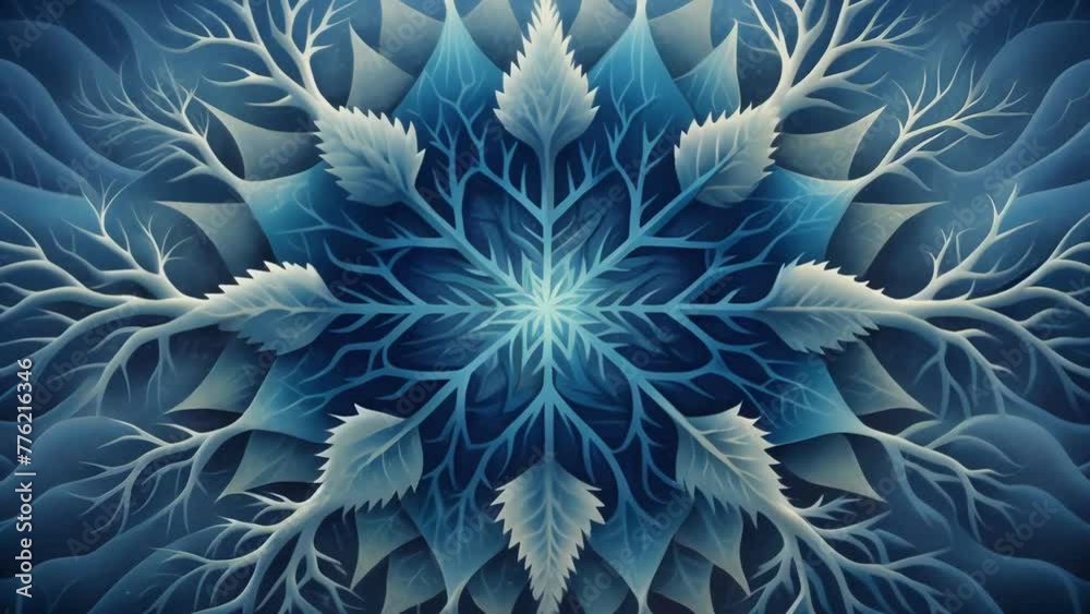 Jagged and sharp each fractal branching off into countless intricate patterns a frozen forest of frostbite fractals.