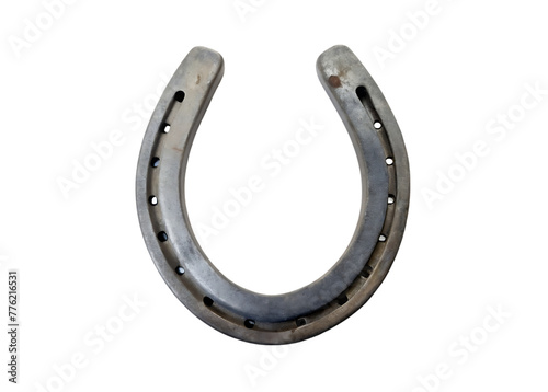 iron horseshoe as a symbol of good luck on isolation