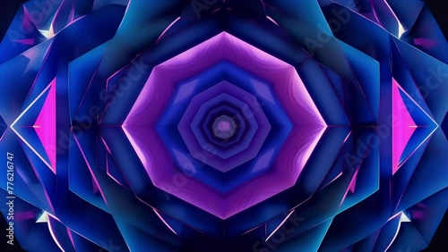 A hypnotic display of geometric patterns as if gazing into the depths of a geode. photo