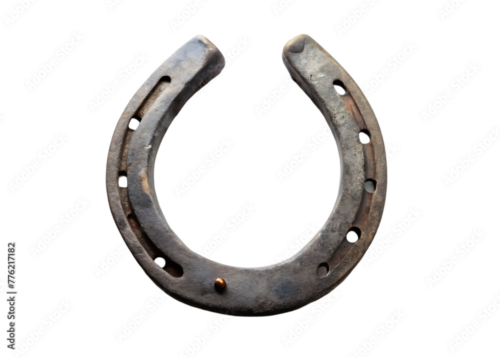iron horseshoe as a symbol of good luck on isolation