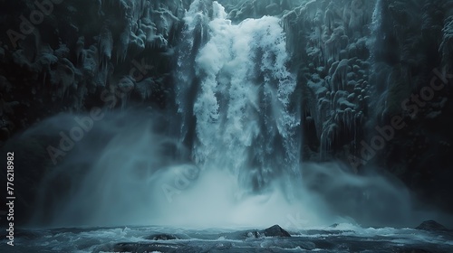 Majestic waterfall thundering down rocks © Be Naturally