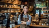 A Barista Smiling in the Cafe