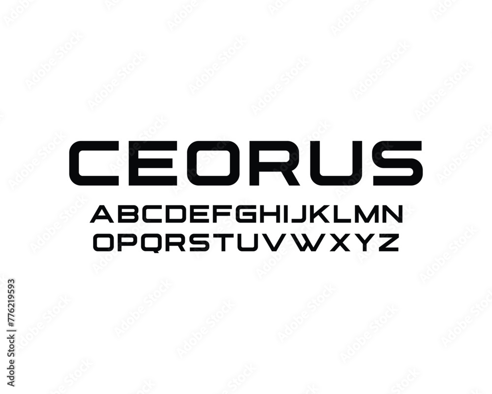 Ceorus font for logo and headline. Isolated vector typeset
