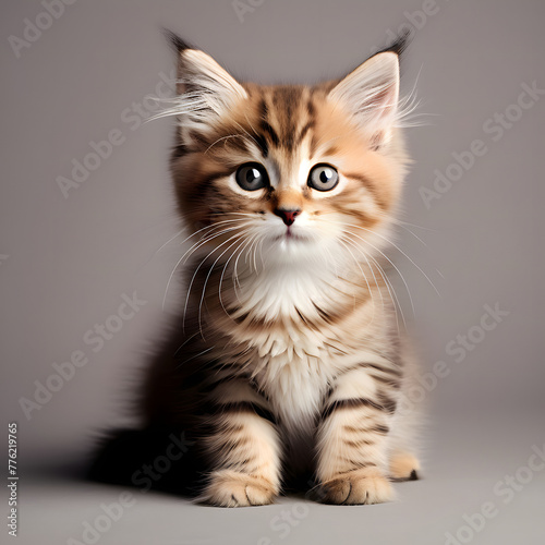 cute cate on grey background  © Muhammad