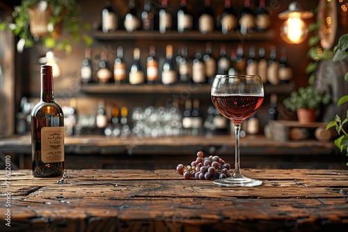 background of wine bar with free space for your glass of bottle for product display montage photo