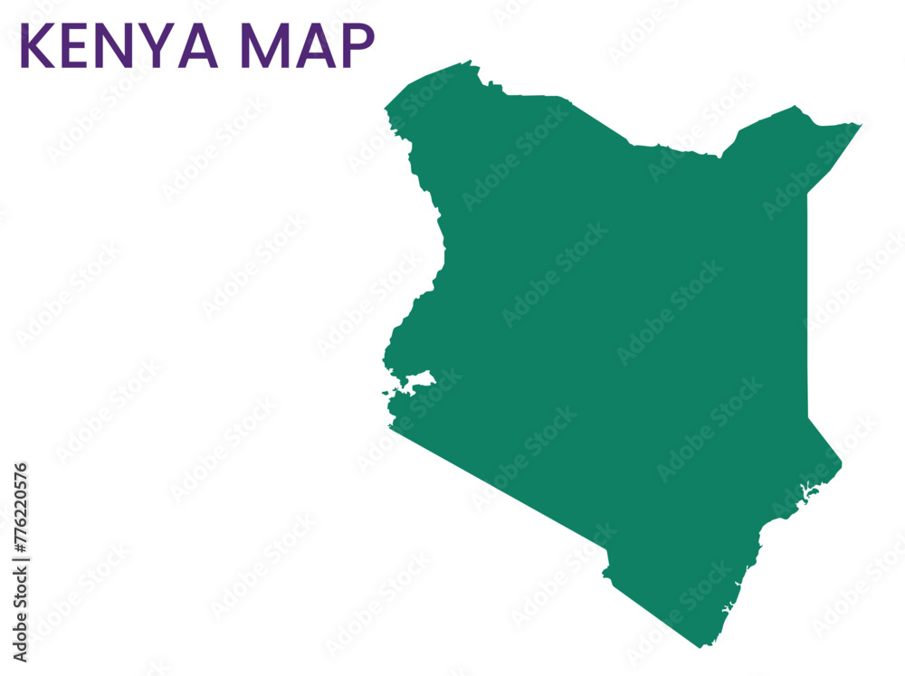 High detailed map of Kenya. Outline map of Kenya. Africa