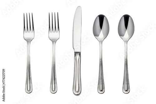 Elegant Silver Trio: Knife, Fork, Spoon.