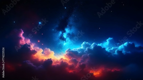 Starry night sky, Colorful space galaxy cloud nebula