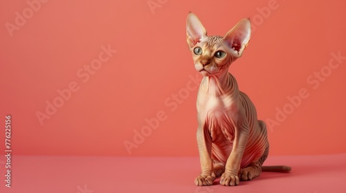 Sphynx on solid color background generative ai
