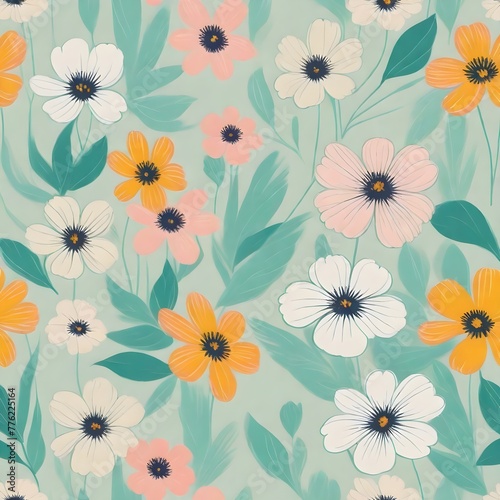 Beautiful colored floral design in plain background