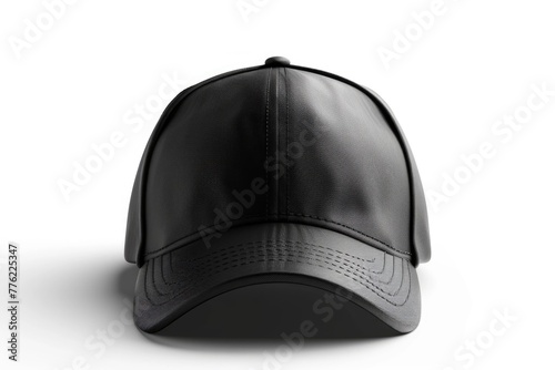 Cap isolated on white background. Black and White. Front view.