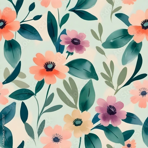 Beautiful colored floral design in plain background