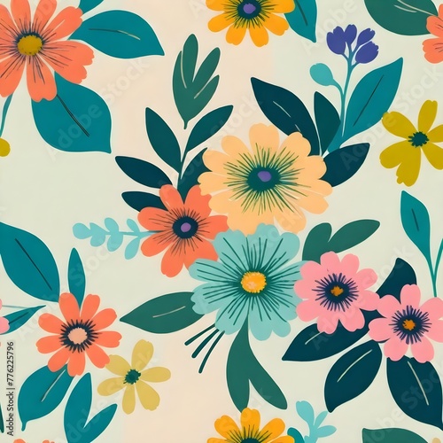 Blooming bliss Floral fantasies Textile pattern