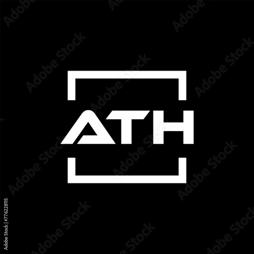 Initial letter ATH logo design. ATH logo design inside square. photo