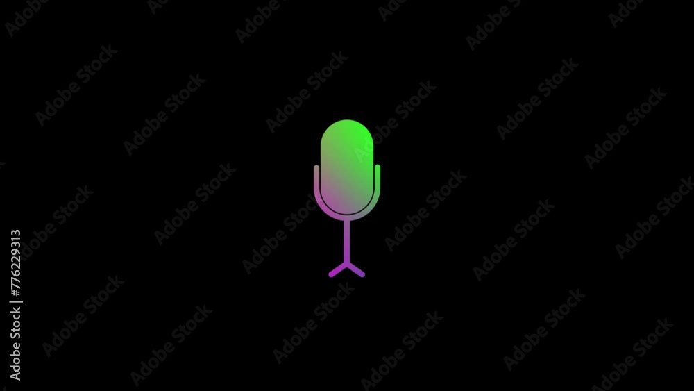 Microphone icon simple design animation. Microphone icon simple design animation.