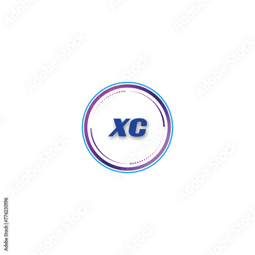 Free Download XC creative initial letter flat monogram logo design with White background.Vector logo modern alphabet gradient color frame style. - GFXLoad