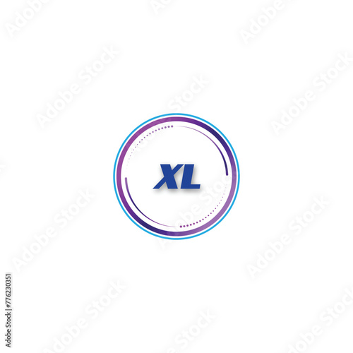 Free Download XL creative initial letter flat monogram logo design with White background.Vector logo modern alphabet gradient color frame style. - GFXLoad