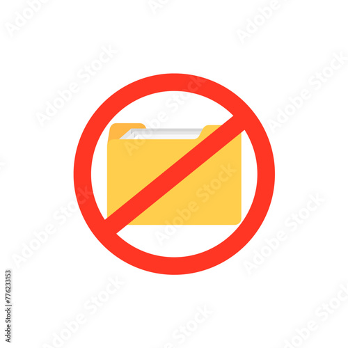 Access denied to a folder. This folder is unavailable. Denied access. Vector illustration.