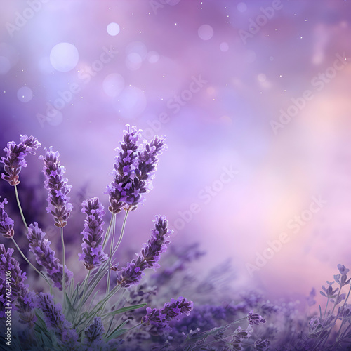 Lavender flowers background. Lavender bouquet on bokeh background