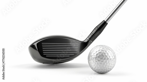 golf club and golf ball, light background generative ai