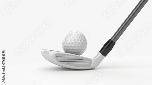 golf club and golf ball, light background generative ai