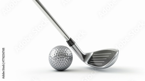 golf club and golf ball, light background generative ai