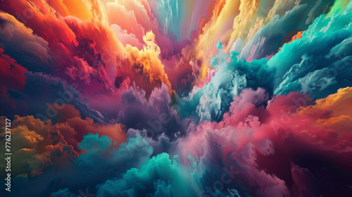 Explore the captivating world of colors converging into a mesmerizing gradient, their richness and depth beautifully preserved in high-definition. photo
