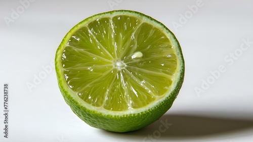Slice of fresh lime on white background 