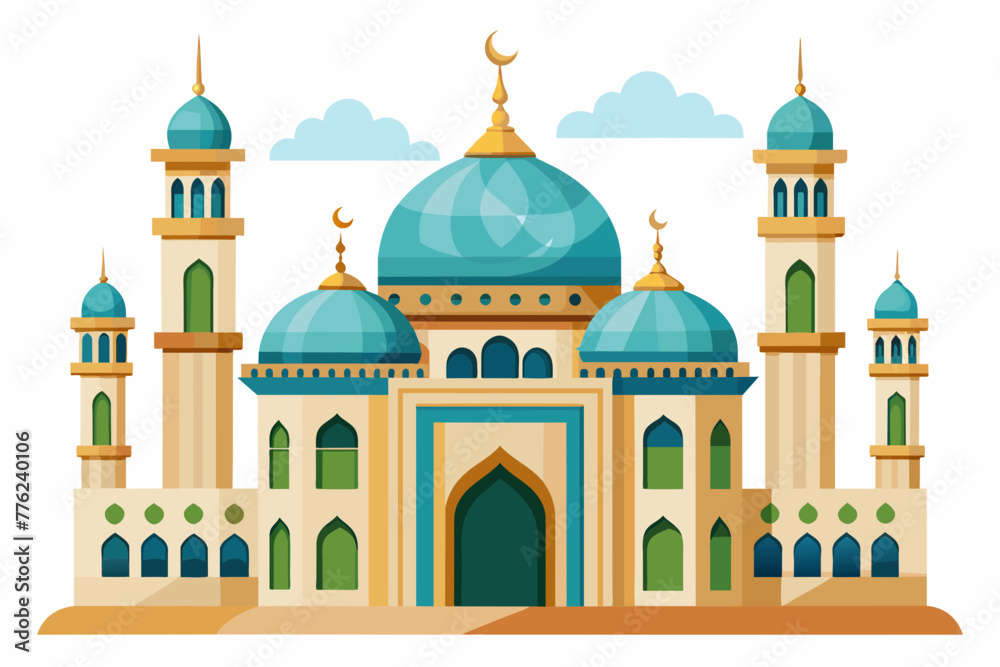 A mosque on white background