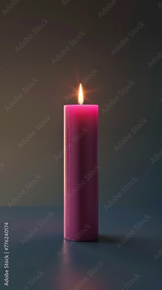 pink decorative candle burns. pink decorative candle burns.