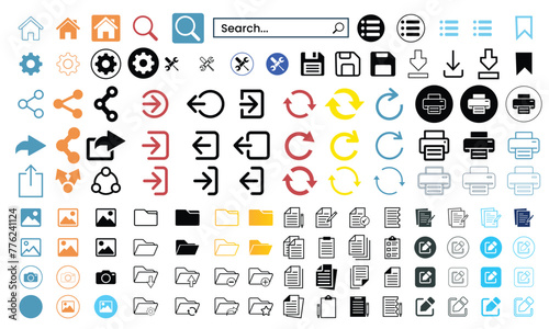 trendy flat icons vector collection photo