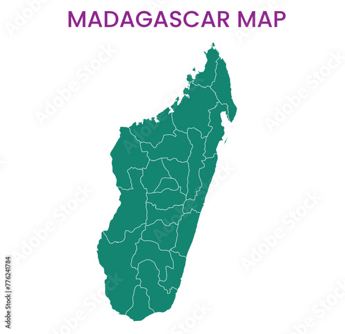 High detailed map of Madagascar. Outline map of Madagascar. Africa