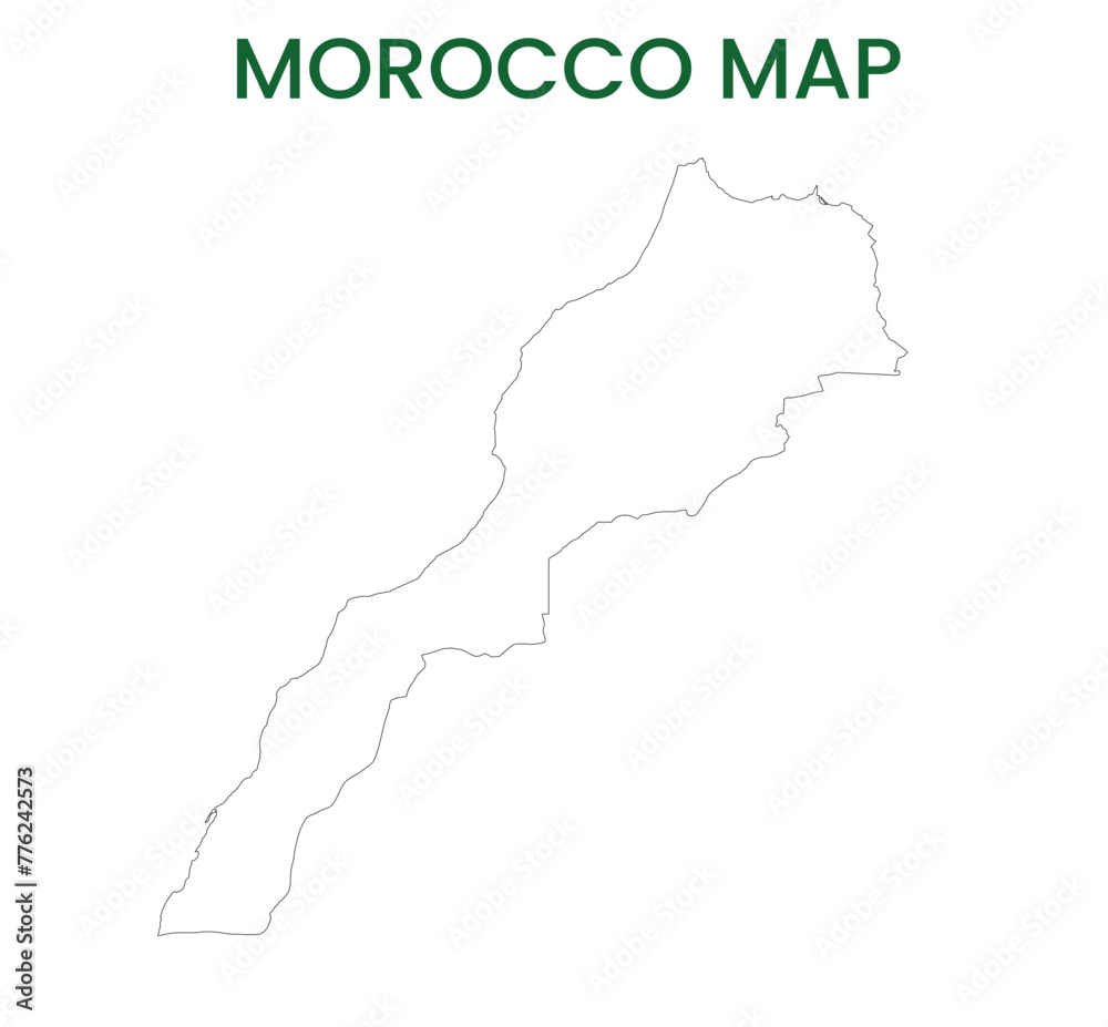 High detailed map of Morocco. Outline map of Morocco. Africa