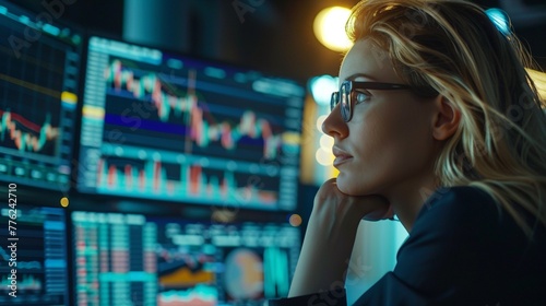 Businesswoman Analyzing Stock Market Data for Risk and Wealth Management Free Download Businesswoman Analyzing Stock Market Data for Risk and Wealth Management - GFXLoad