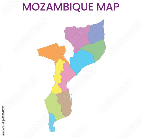 High detailed map of Mozambique. Outline map of Mozambique. Africa