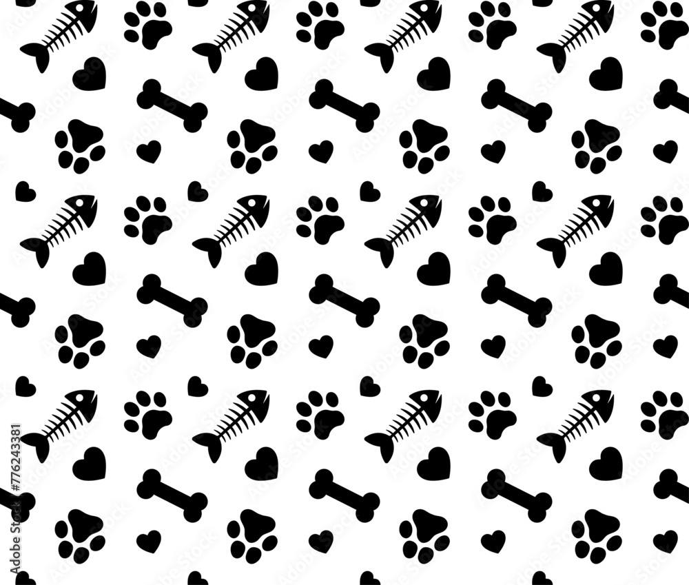 Pets Seamless Pattern Cat Dog Print Pets Seamless Pattern Cat Dog Print