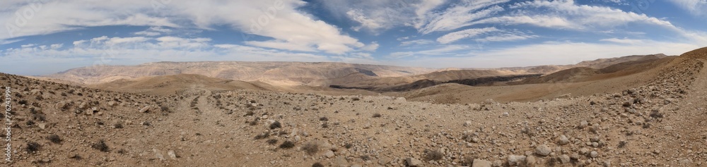Jordan Trail from Um Qais to Aqaba, beautiful mountains,rocks and desert panorama landscape view during this long distance trail Jordan Trail from Um Qais to Aqaba, beautiful mountains,rocks and desert panorama landscape view during this long distance trail