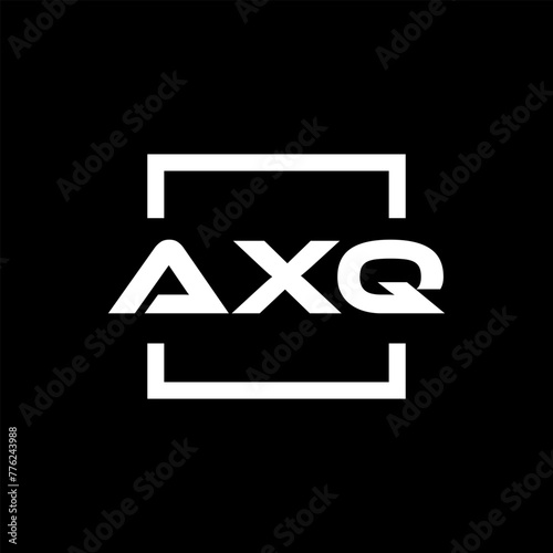 Initial letter AXQ logo design. AXQ logo design inside square. photo