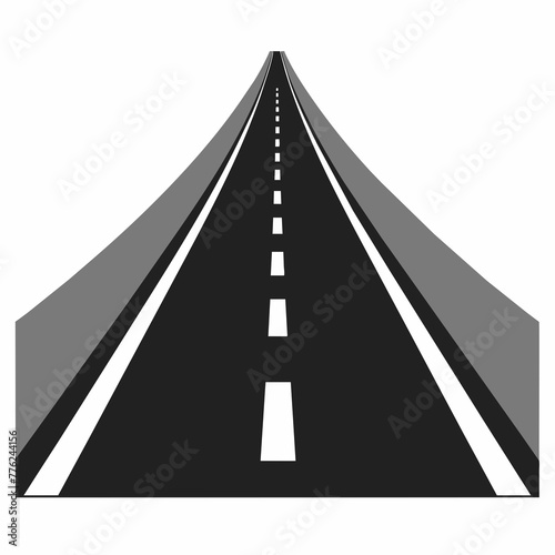 road on white background