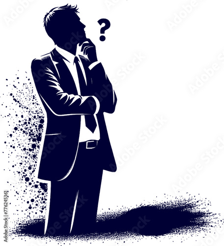 a man is working at a computer and silhouette sketch art vector design.
