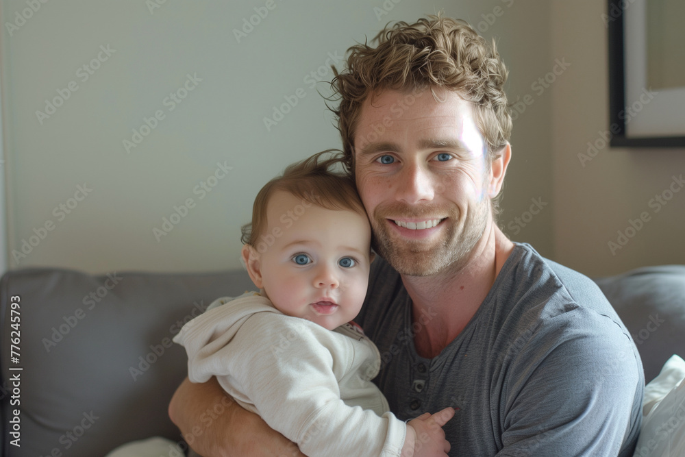 A man is holding a baby in his arms A man is holding a baby in his arms