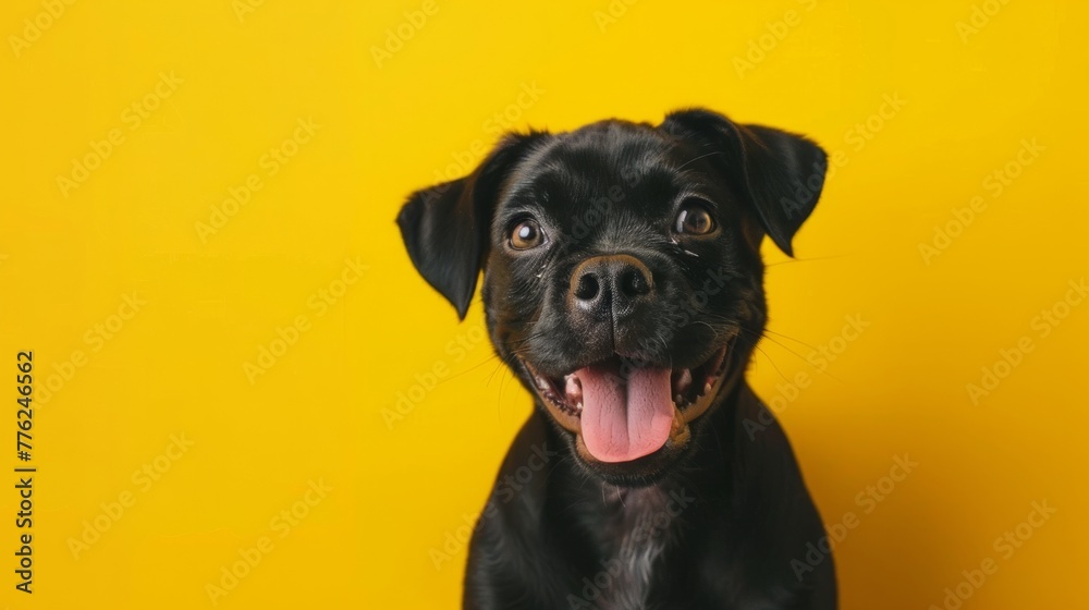 Happy cute dog smiling generative ai