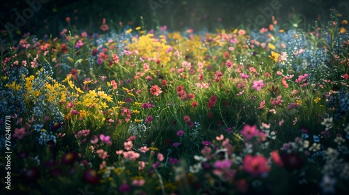 Imagine a field of wildflowers, with a variety of colors that symbolize diversity and inclusion, gently swaying in a soft breeze.