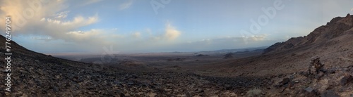 Jordan Trail from Um Qais to Aqaba, beautiful mountains,rocks and desert panorama landscape view during this long distance trail