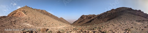 Jordan Trail from Um Qais to Aqaba, beautiful mountains,rocks and desert panorama landscape view during this long distance trail 