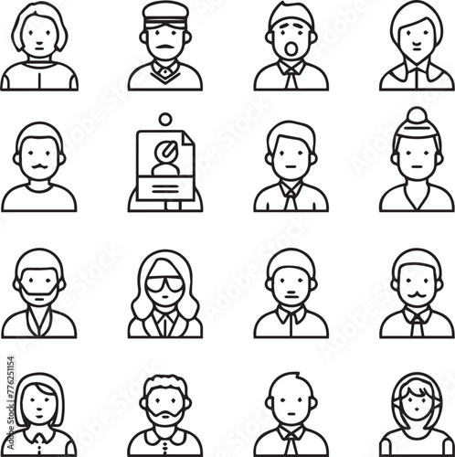 Set of linear employee perks icons thin line on white background
