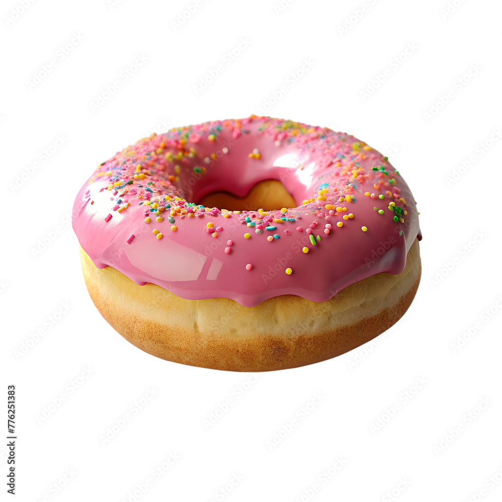 pink donut isolated isolated on transparent background